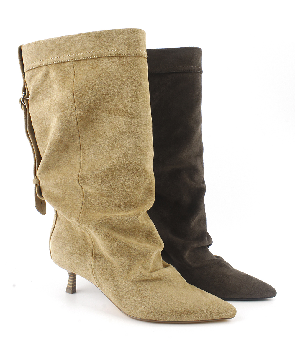 Back-Tie Slouchy Kitten Heel Boots 3