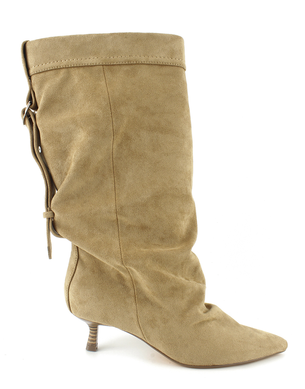 Back-Tie Slouchy Kitten Heel Boots 2