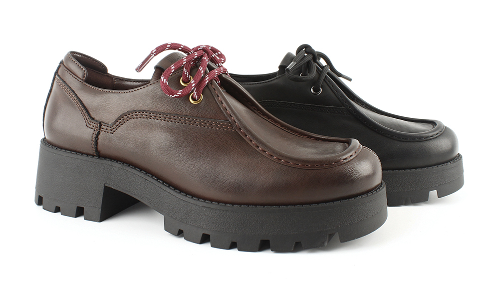 Block Heel Lug Sole Loafers 3