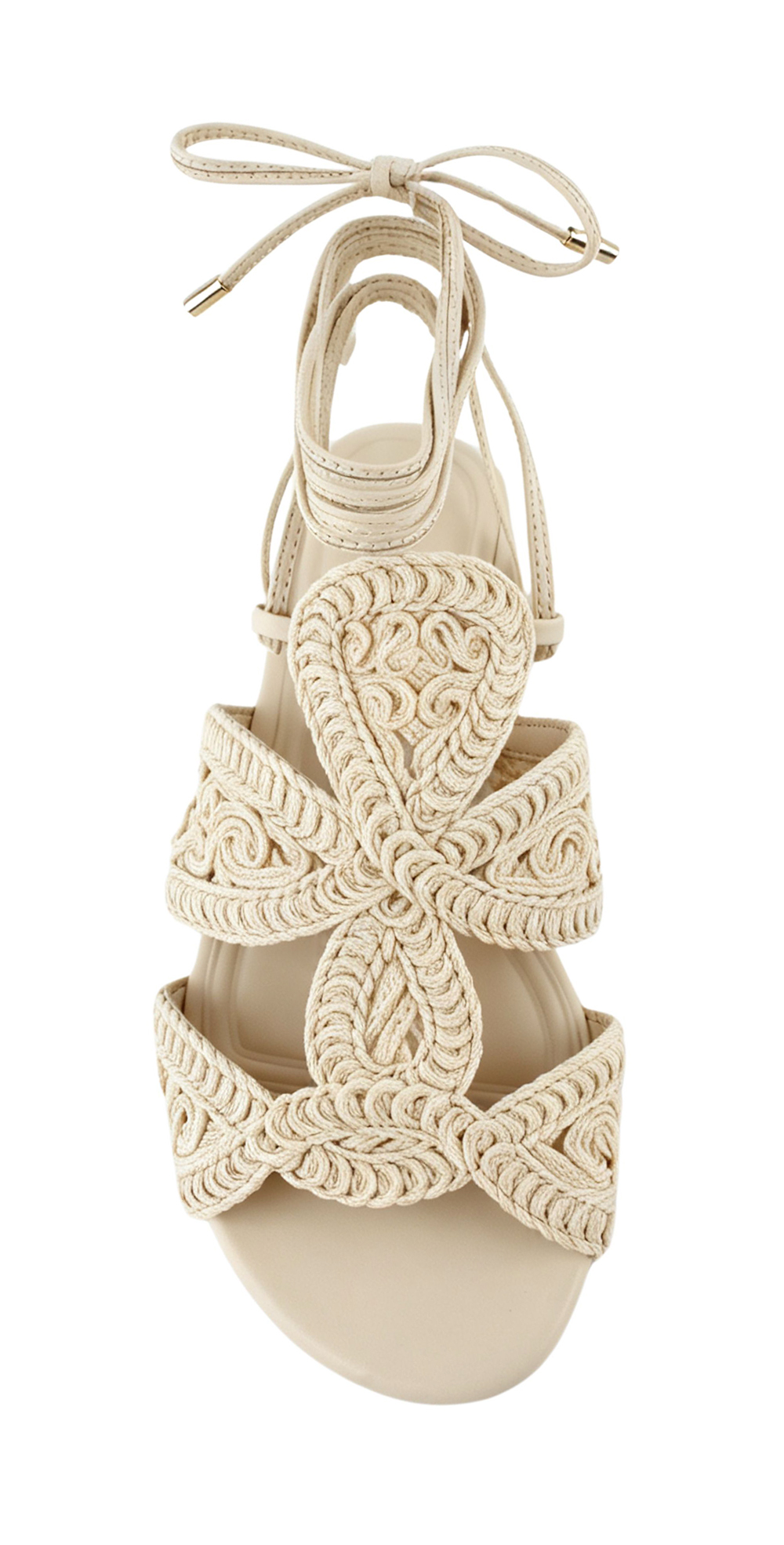 Braided Lace Up Flat Sandal 2
