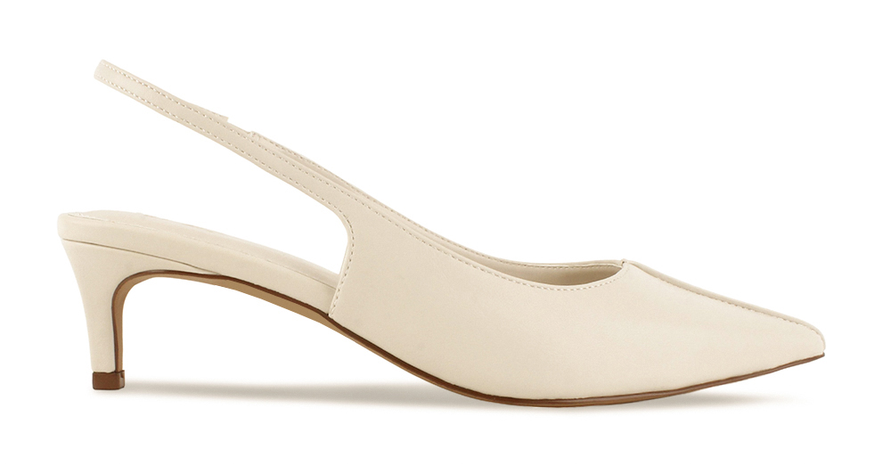 Center Seam Kitten Heel Slingback Pump