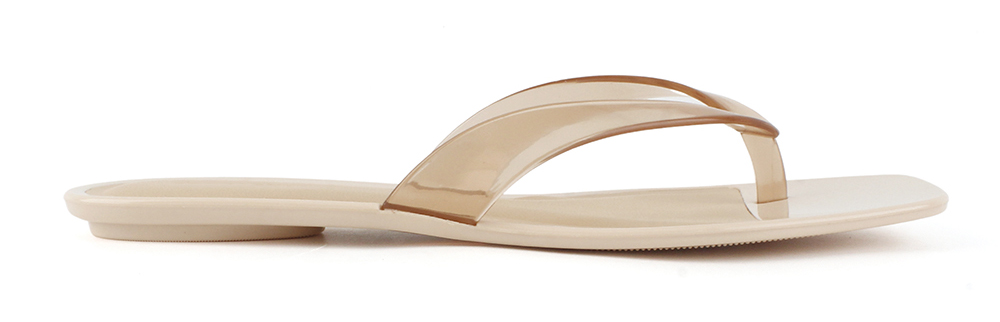 Clear Jelly Square Toe Flip Flop Sandal