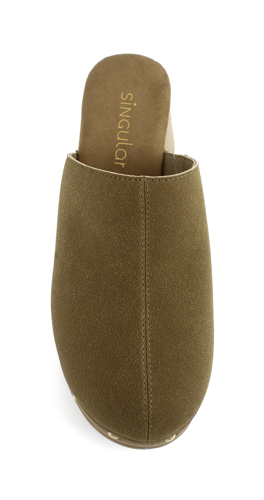 Closed-Toe Suede Studded Wood-Look Platforms 4