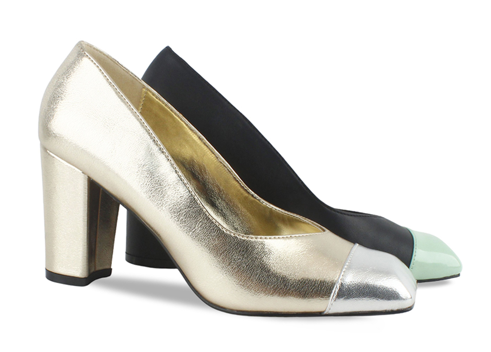 Contrast Cap Toe Block Heel Pump 3