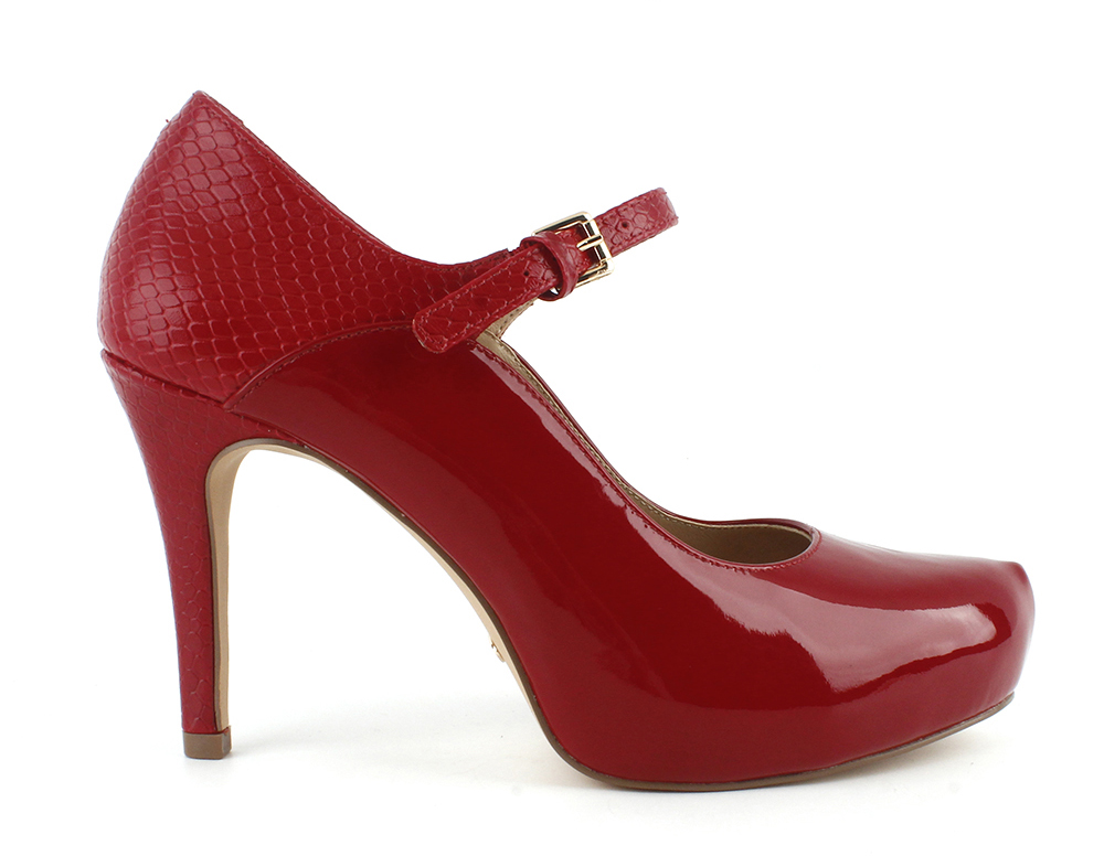 Croc Embossed Detail Mary Jane Platform Pump