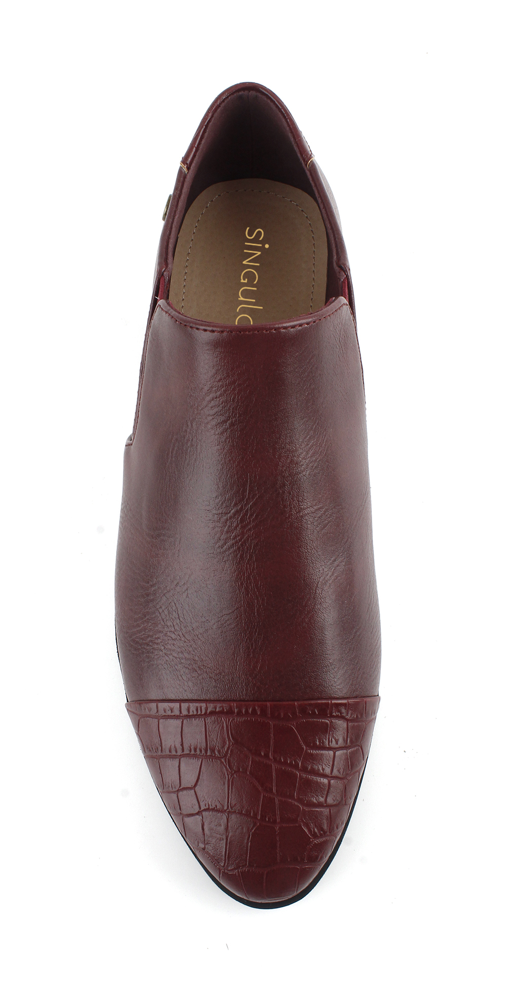 Croc-Embossed Toe Cap Pointed Loafers 4