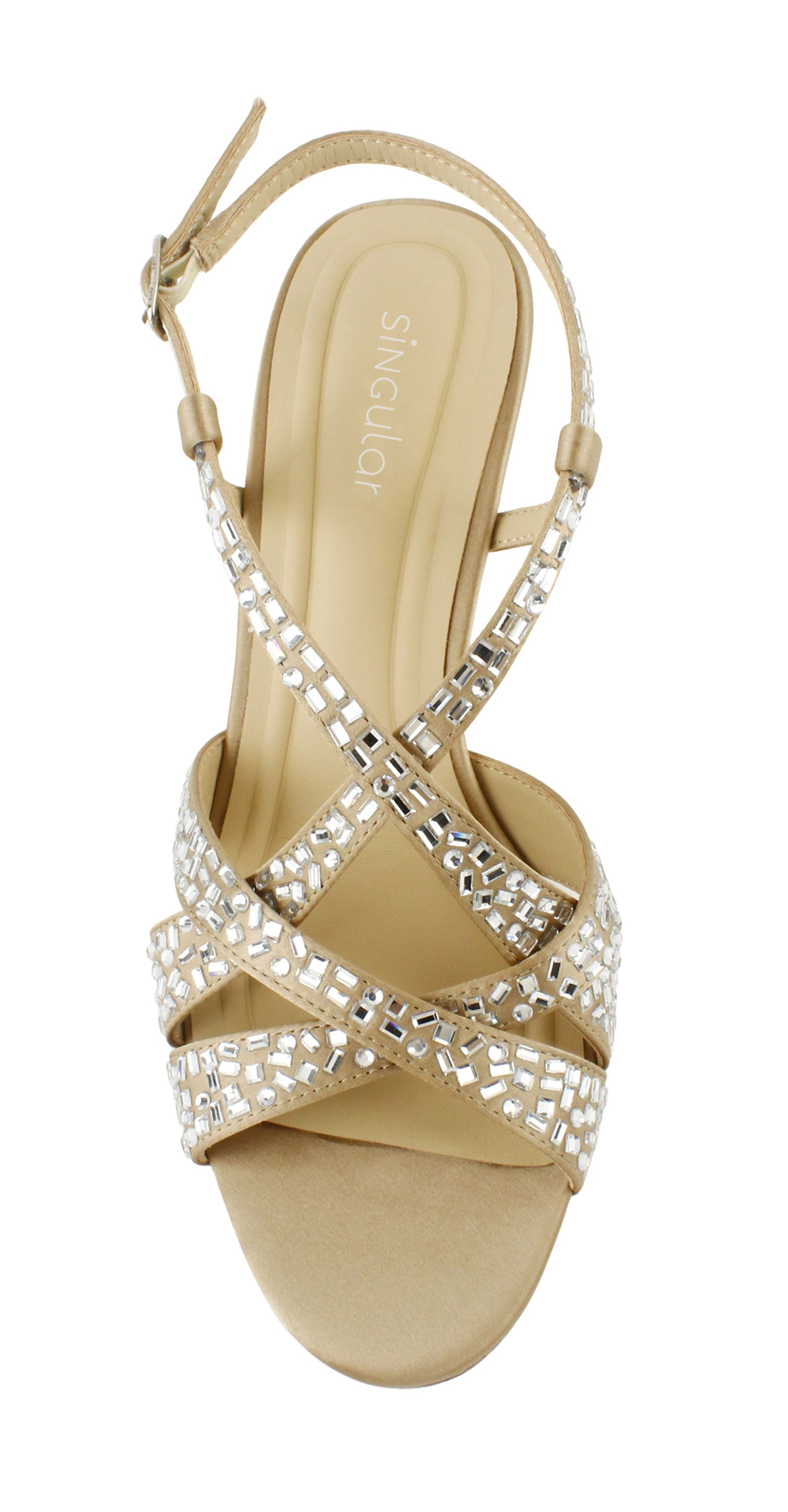 Crystal Embellished Satin High Heel Sandal 4