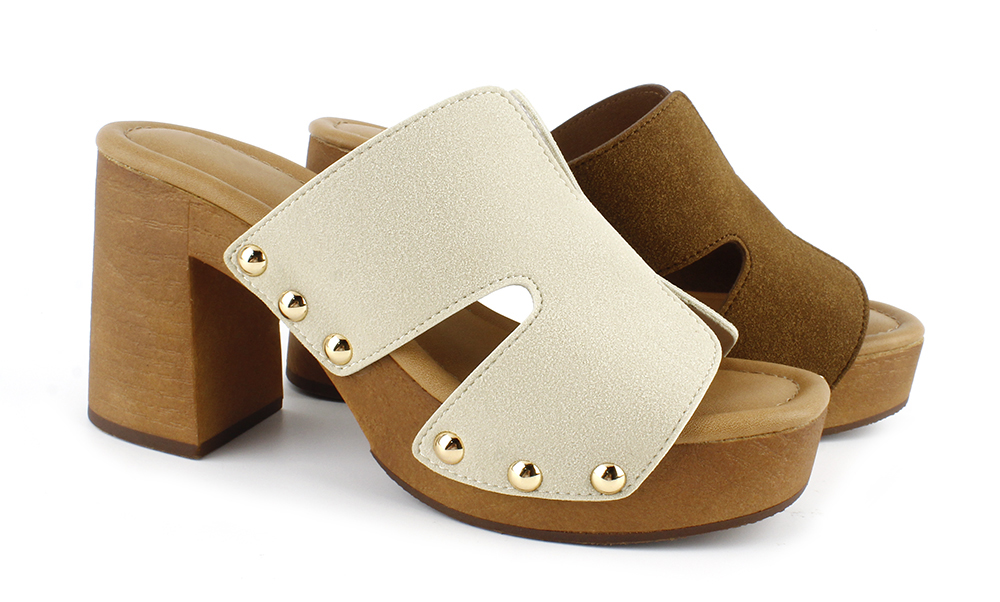 Cutout H-Strap Suede Wood-Look Platforms 3