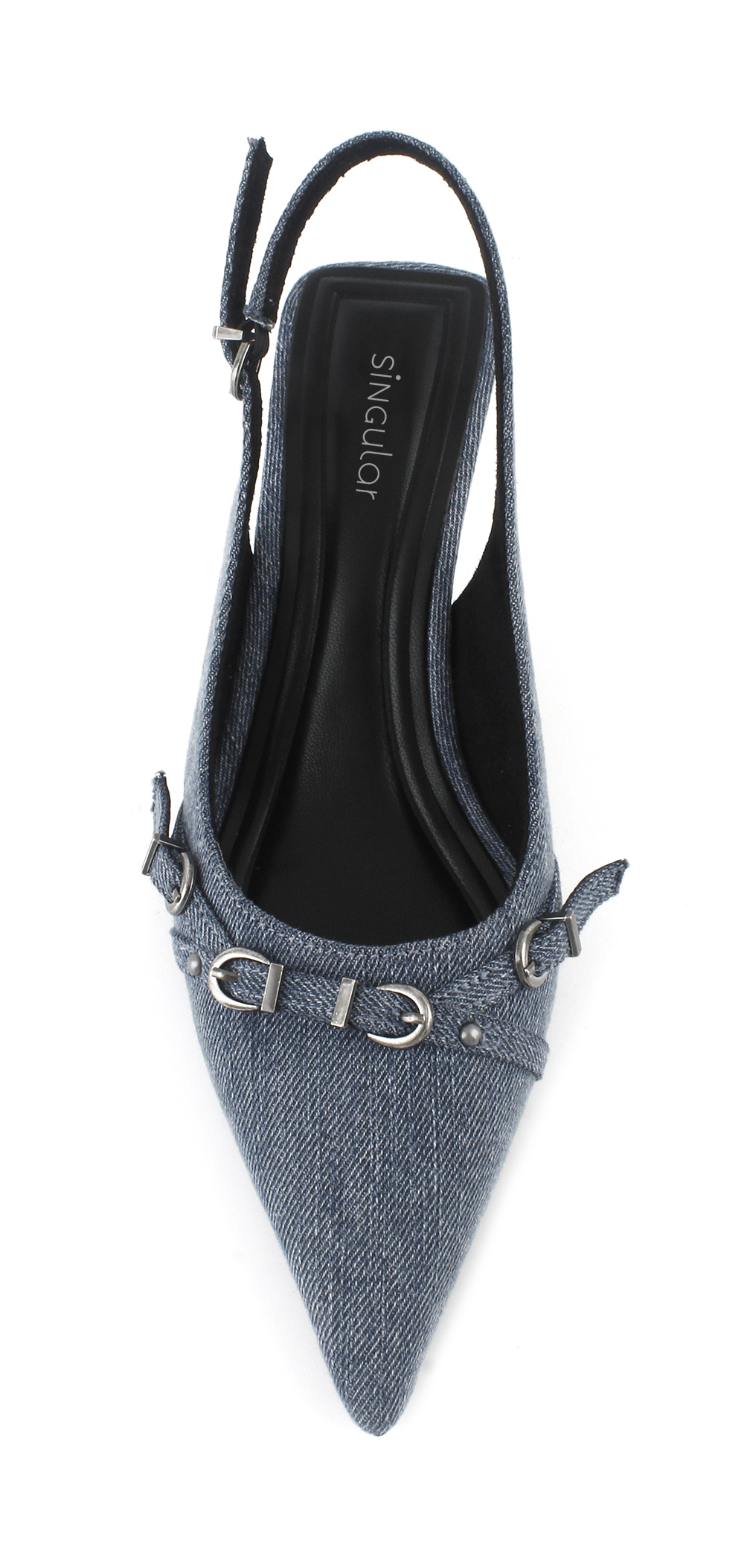 Denim Buckle Slingback Pump 2
