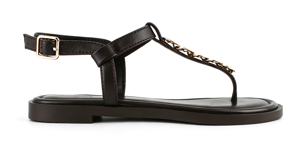 Disc Hardware T-Strap Thong Sandal