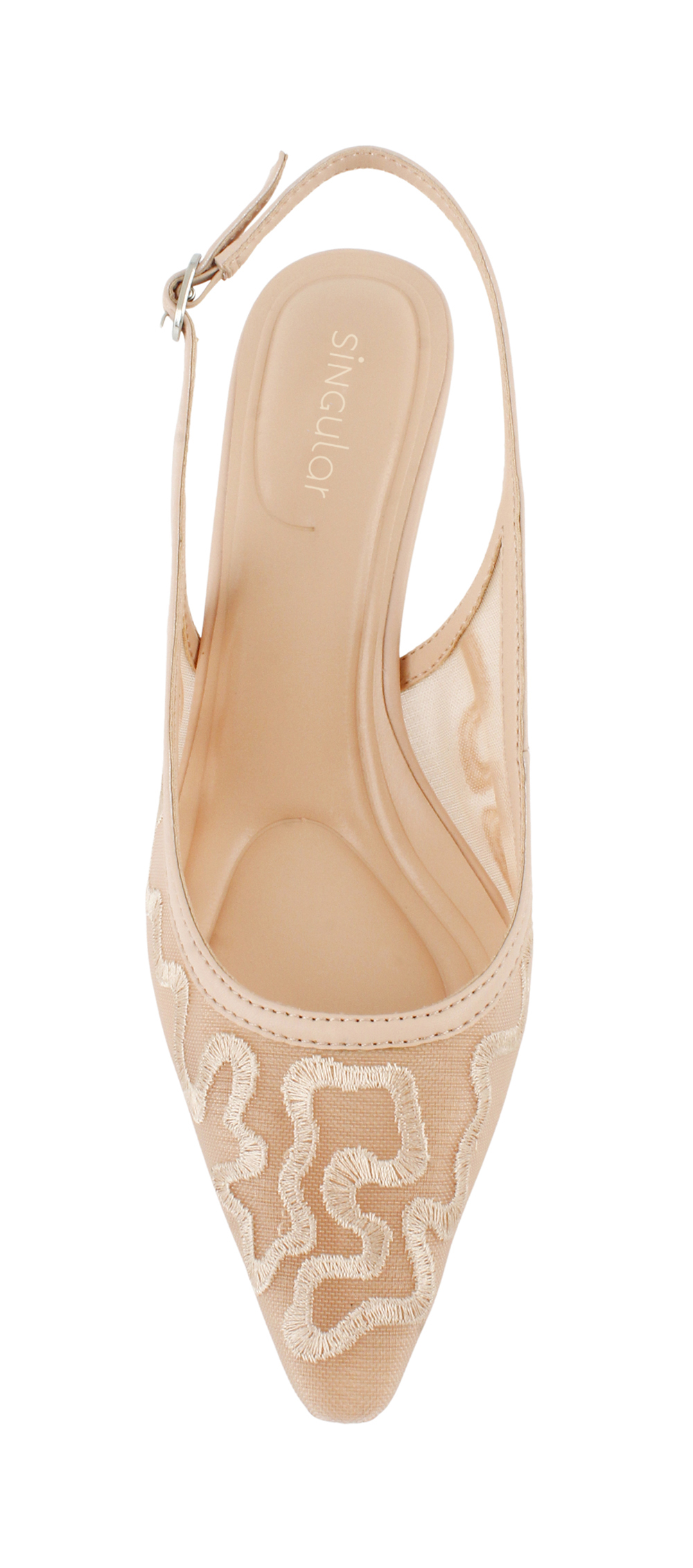 Embroidered Mesh Slingback Pump 4