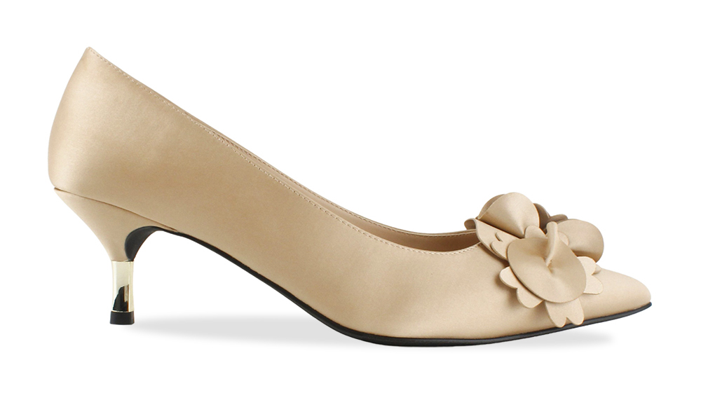 Floral Accent Kitten Heel Pump 2