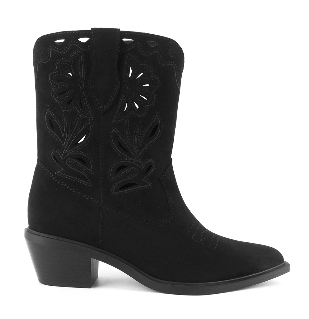 Floral Cutout Western Mid Boots 2