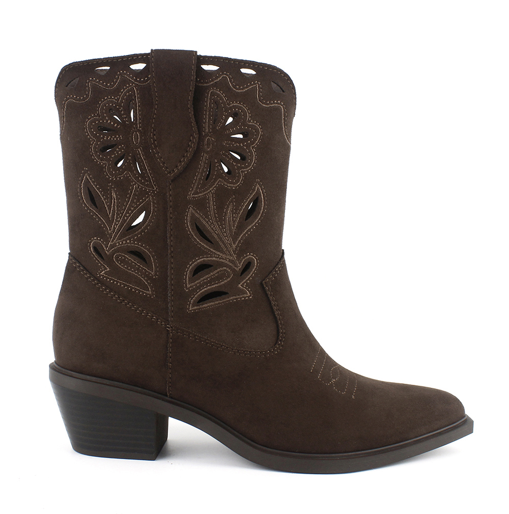 Floral Cutout Western Mid Boots