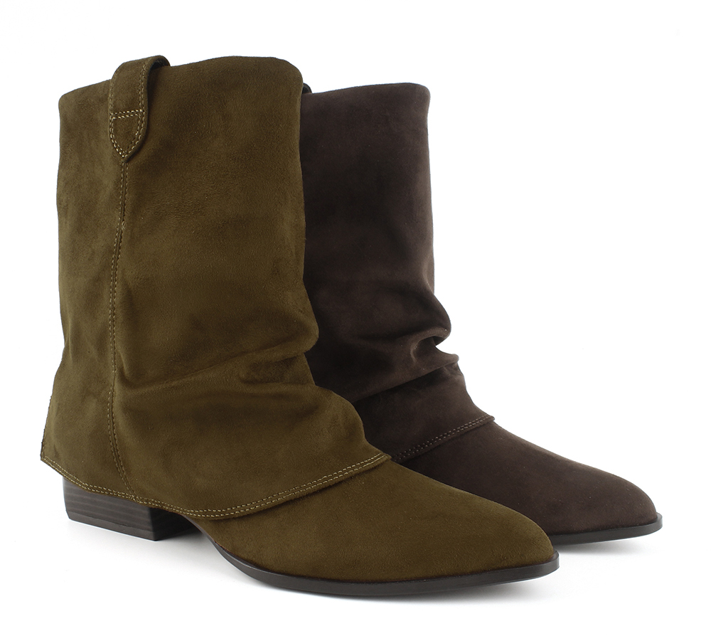 Fold-Over Overlay Pointed-Toe Boots 3