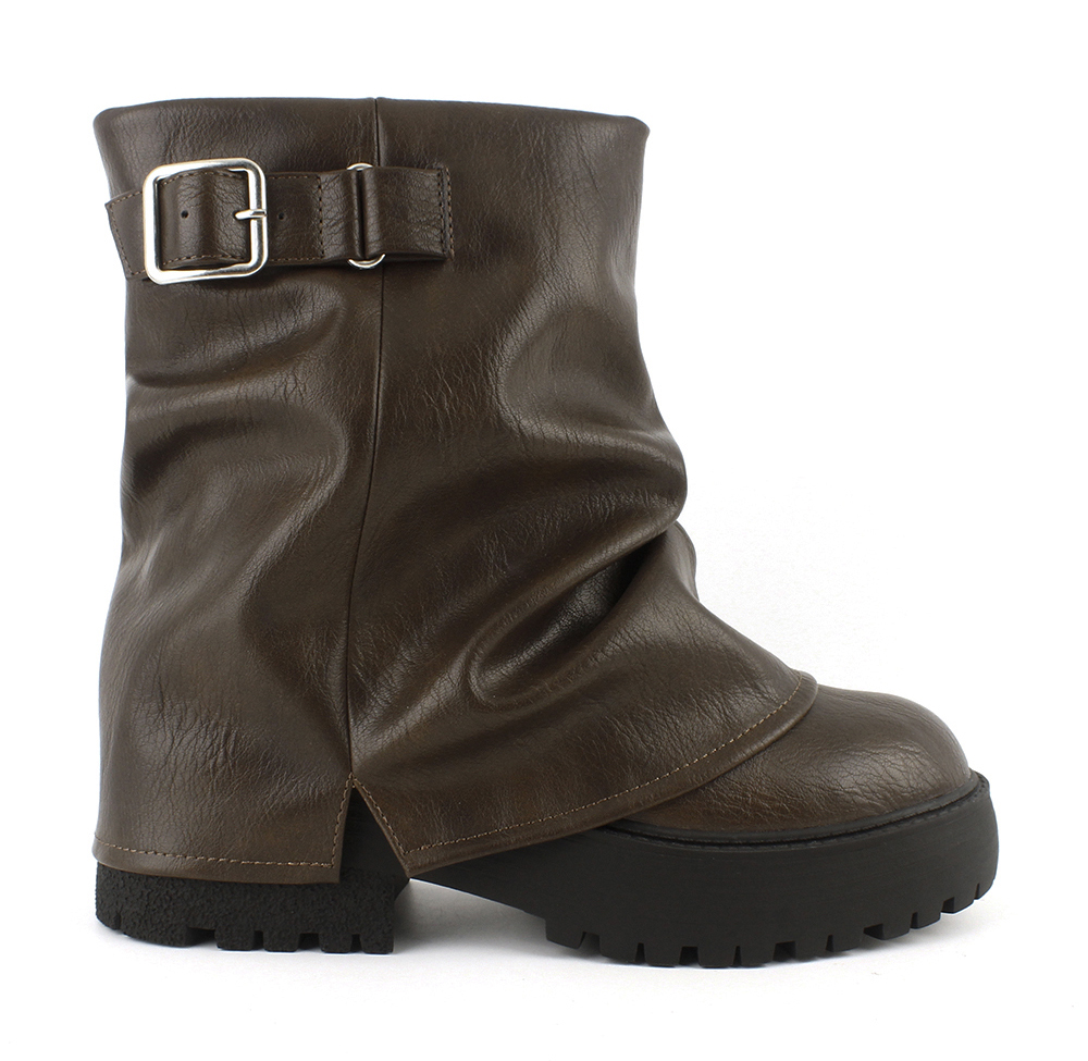 Fold-Over Slouchy Buckle Boots 2
