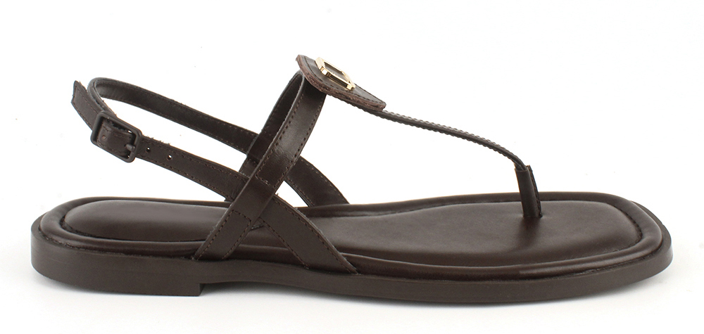 Hardware Accent T-Strap Thong Sandal