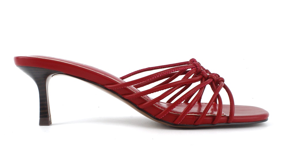 Knotted Multi Strap Kitten Heel Mule Sandal 2