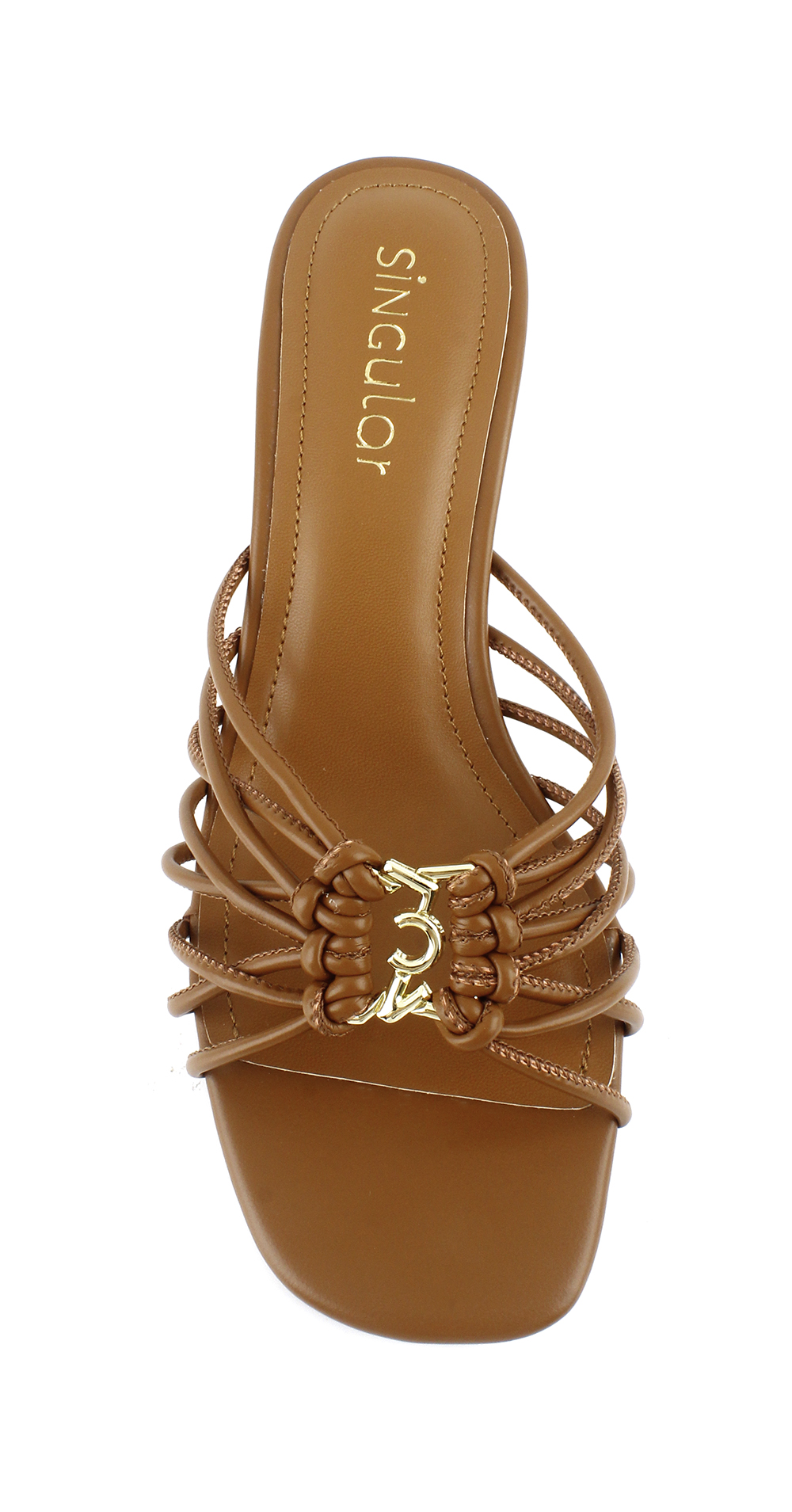 Knotted Multi Strap Kitten Heel Mule Sandal 4