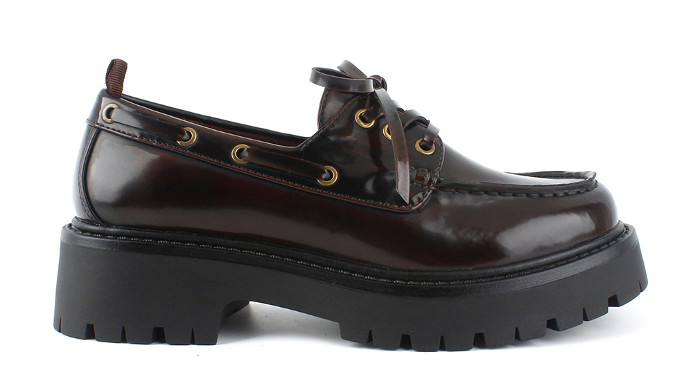 Metal Eyelet Laced Lug Sole Loafers 2