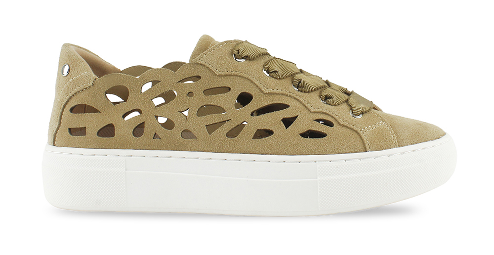 Laser Cut Suede Platform Sneakers