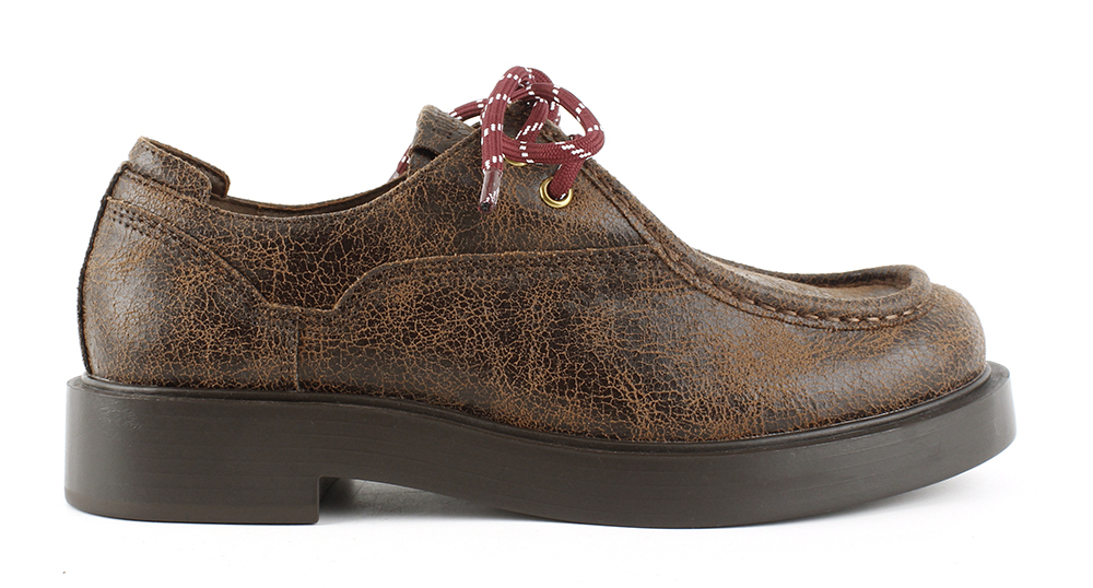 Metal Eyelet Flatform Lug Sole Laced Loafers