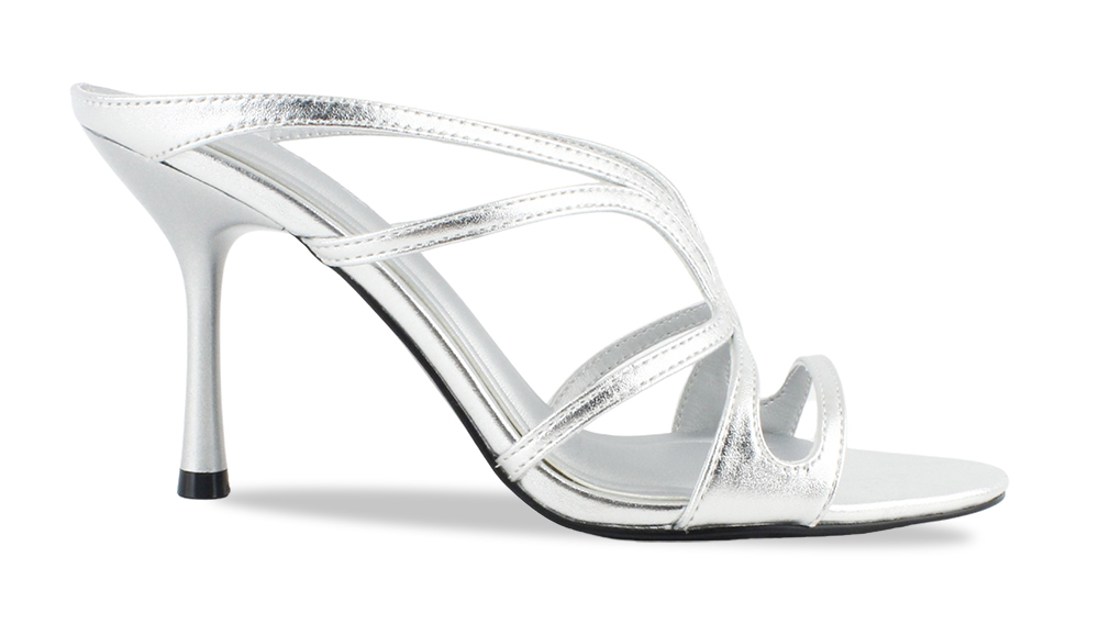 Metallic Strappy High Heel Sandal
