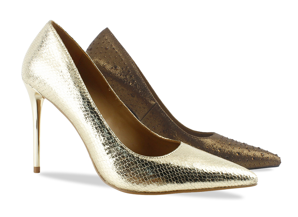 Metallic Textured Pointed Toe Stiletto Pump 3