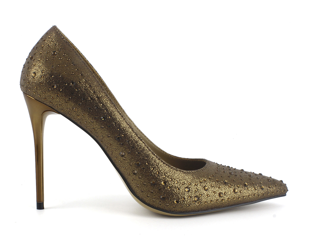 Metallic Textured Pointed Toe Stiletto Pump 2