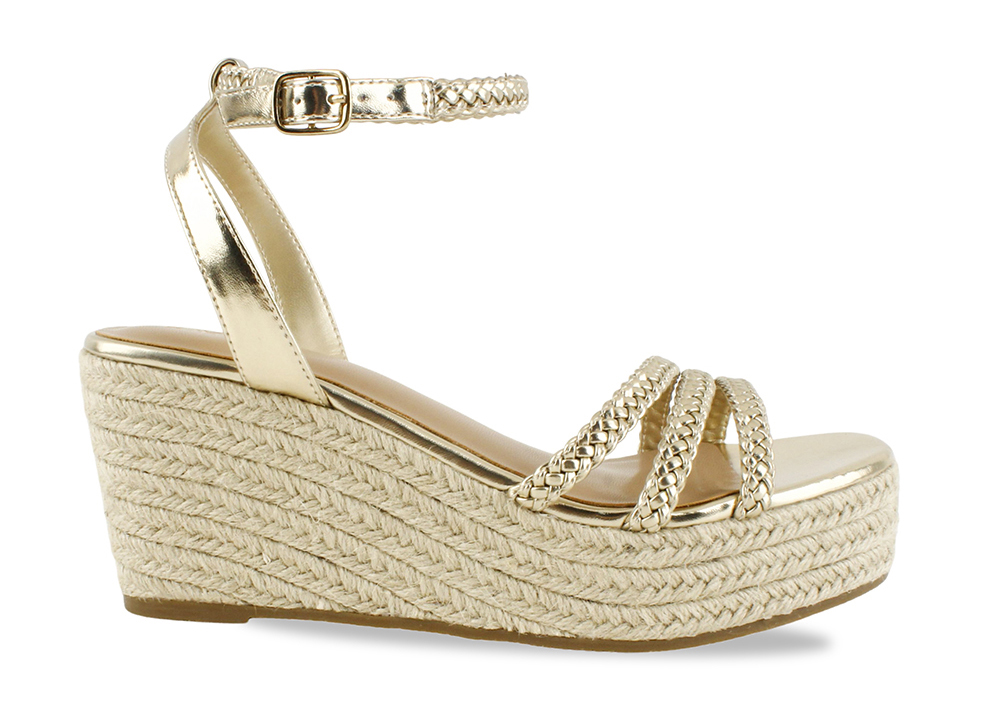 Multi-Material Braided Strap Wedge Platforms