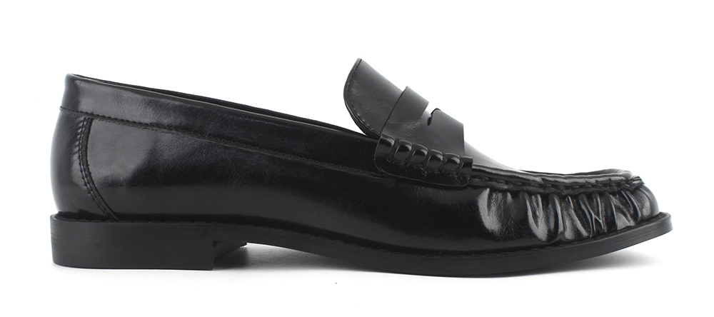Gathered Moc Toe Flat Penny Loafers 3