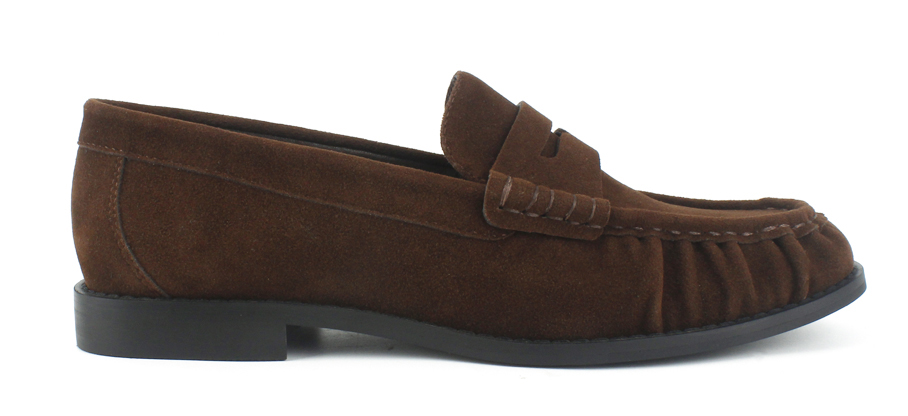 Gathered Moc Toe Flat Penny Loafers 2