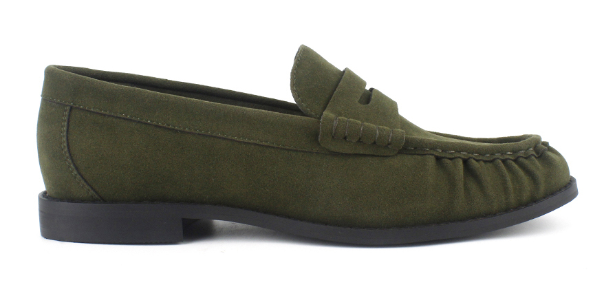 Gathered Moc Toe Flat Penny Loafers