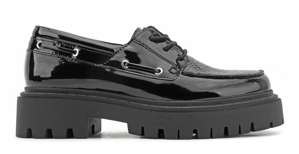 Metal Eyelet Detail Lug Sole Loafers