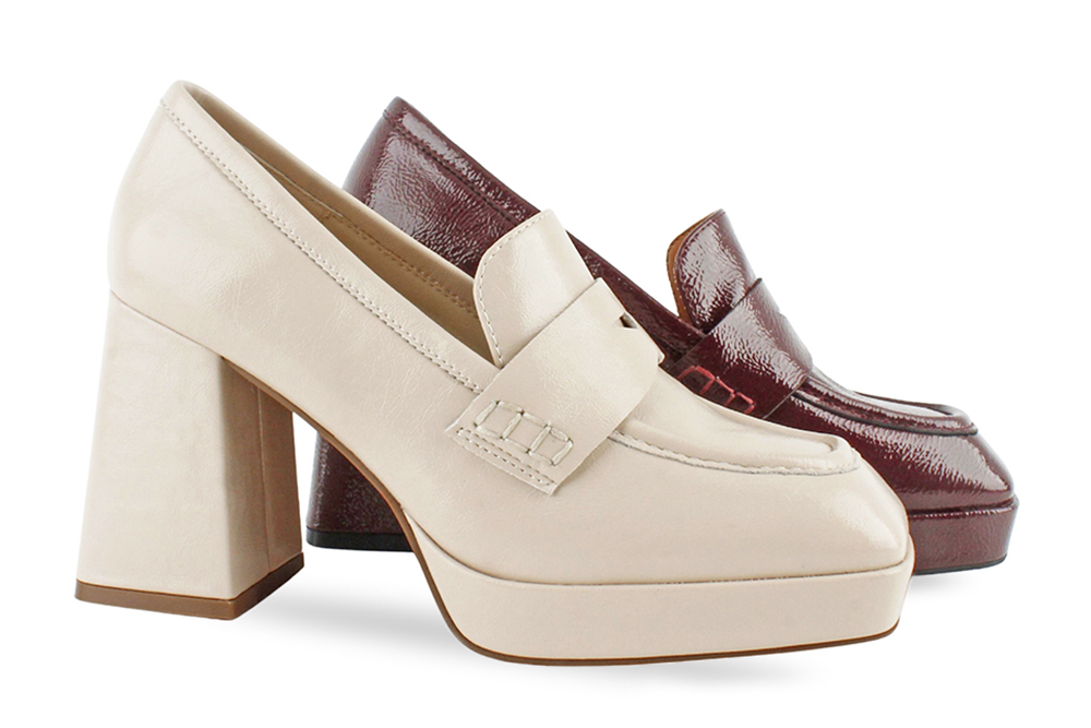 Multi-Texture Loafer Block Heel Platforms 3