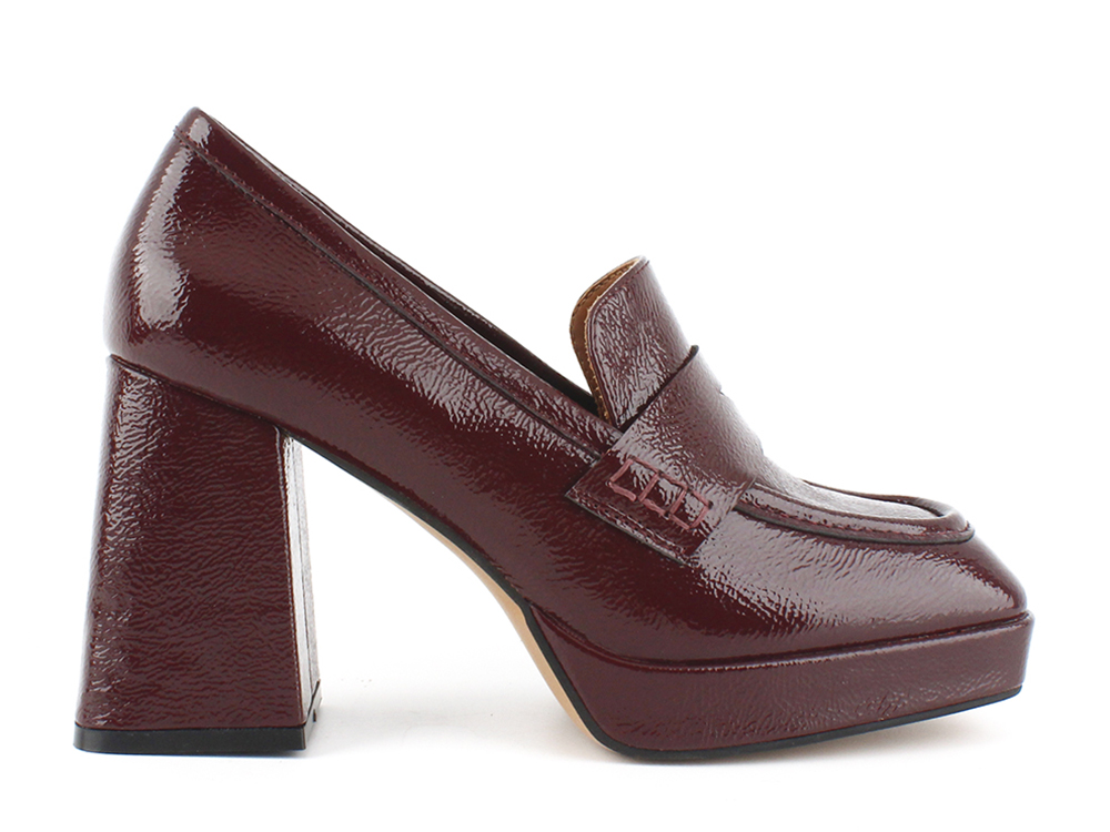 Multi-Texture Loafer Block Heel Platforms