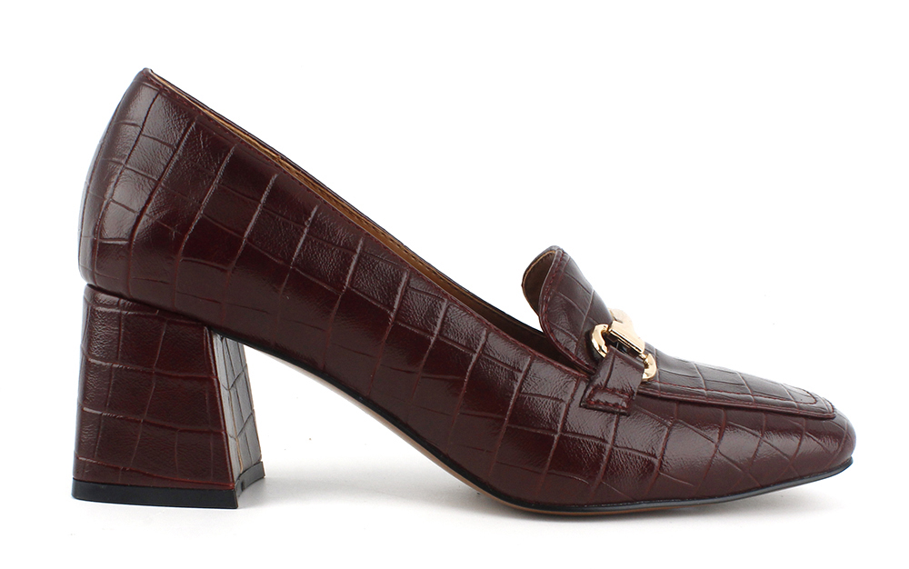 Horsebit Block Heel Loafer Pump
