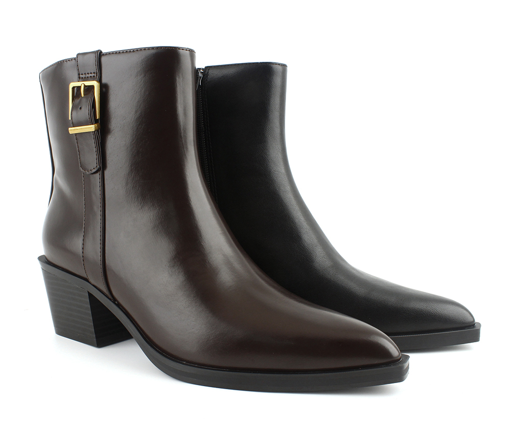 Narrow Pointed Toe Buckle Western Boots 3