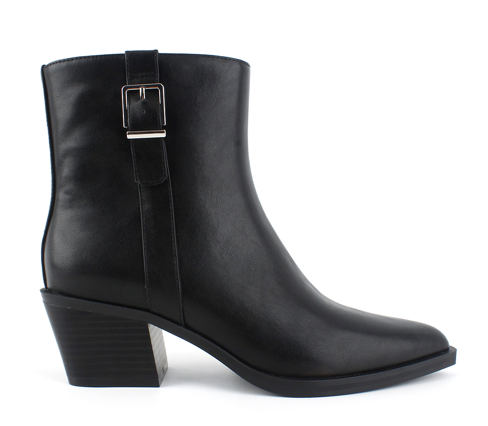 Narrow Pointed Toe Buckle Western Boots 2