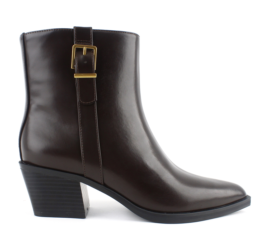 Narrow Pointed Toe Buckle Western Boots