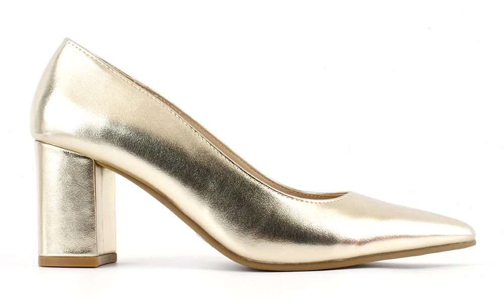 Pointed Toe Block Heel Pump