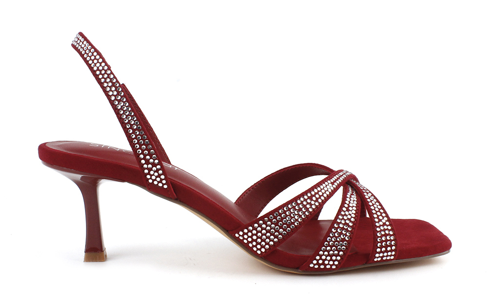 Rhinestone Strappy Slingback Kitten Heel Sandal 2