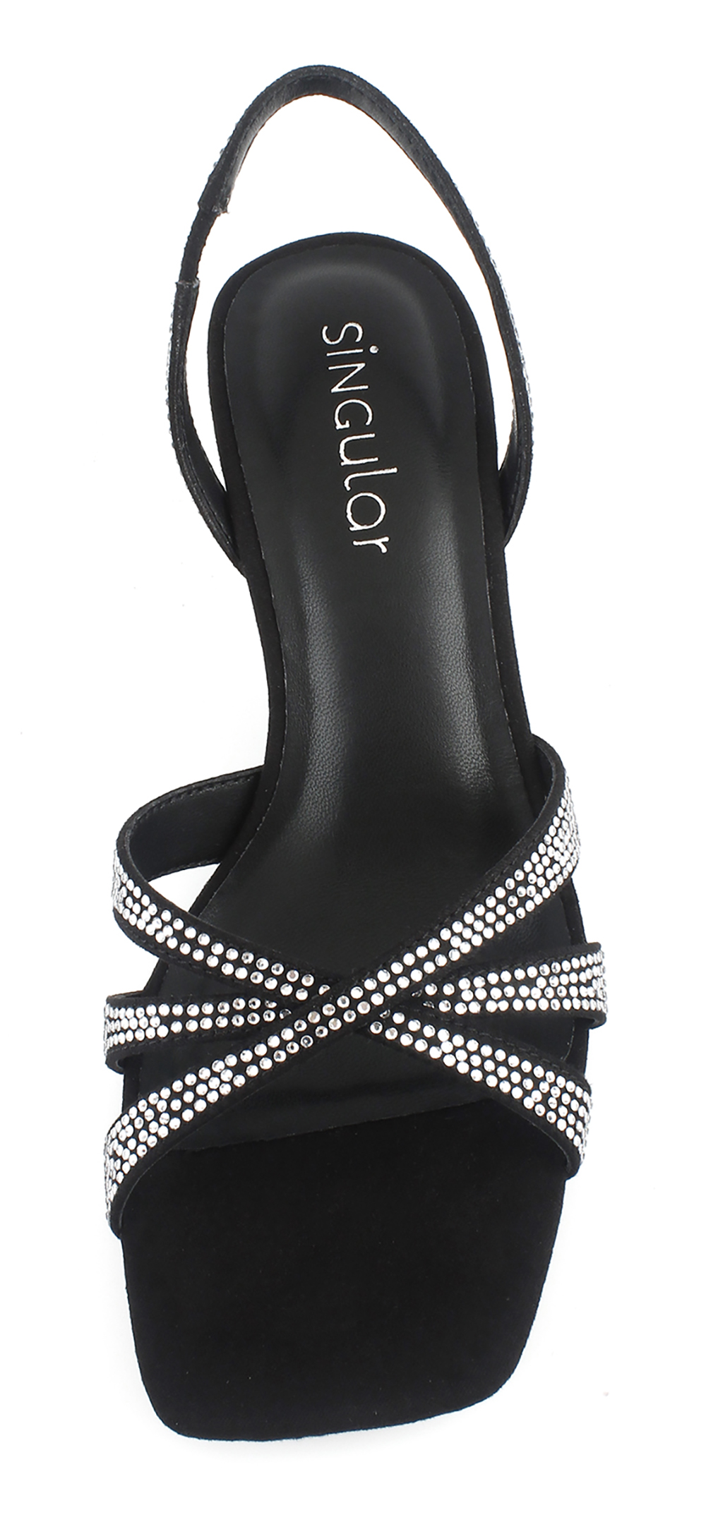 Rhinestone Strappy Slingback Kitten Heel Sandal 4