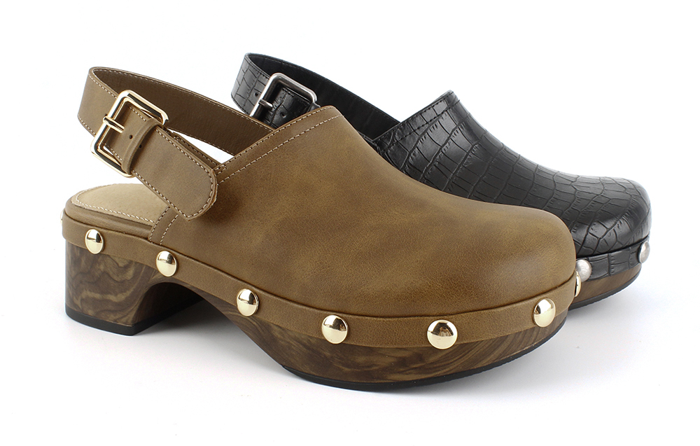 Slingback Studded Wooden Clogs 3