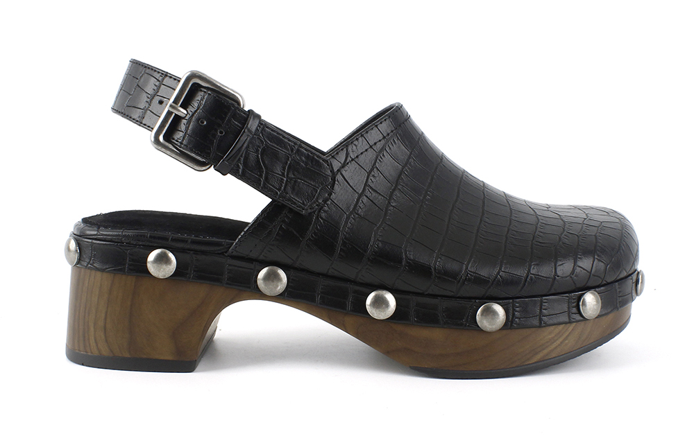 Slingback Studded Wooden Clogs