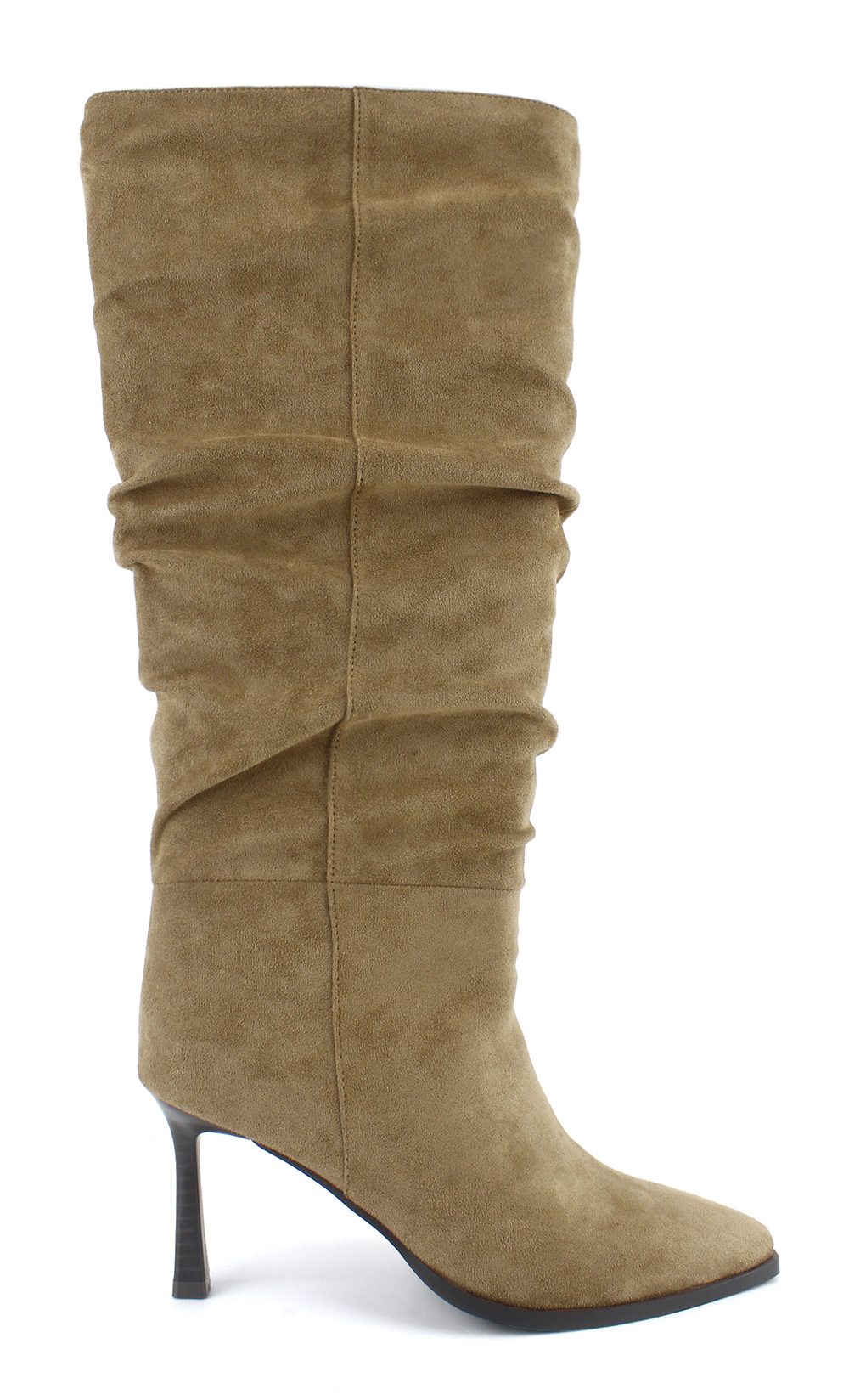 Slouchy High Heel Knee Boots