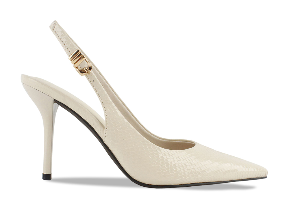 Snakeskin Buckle Slingback Pump