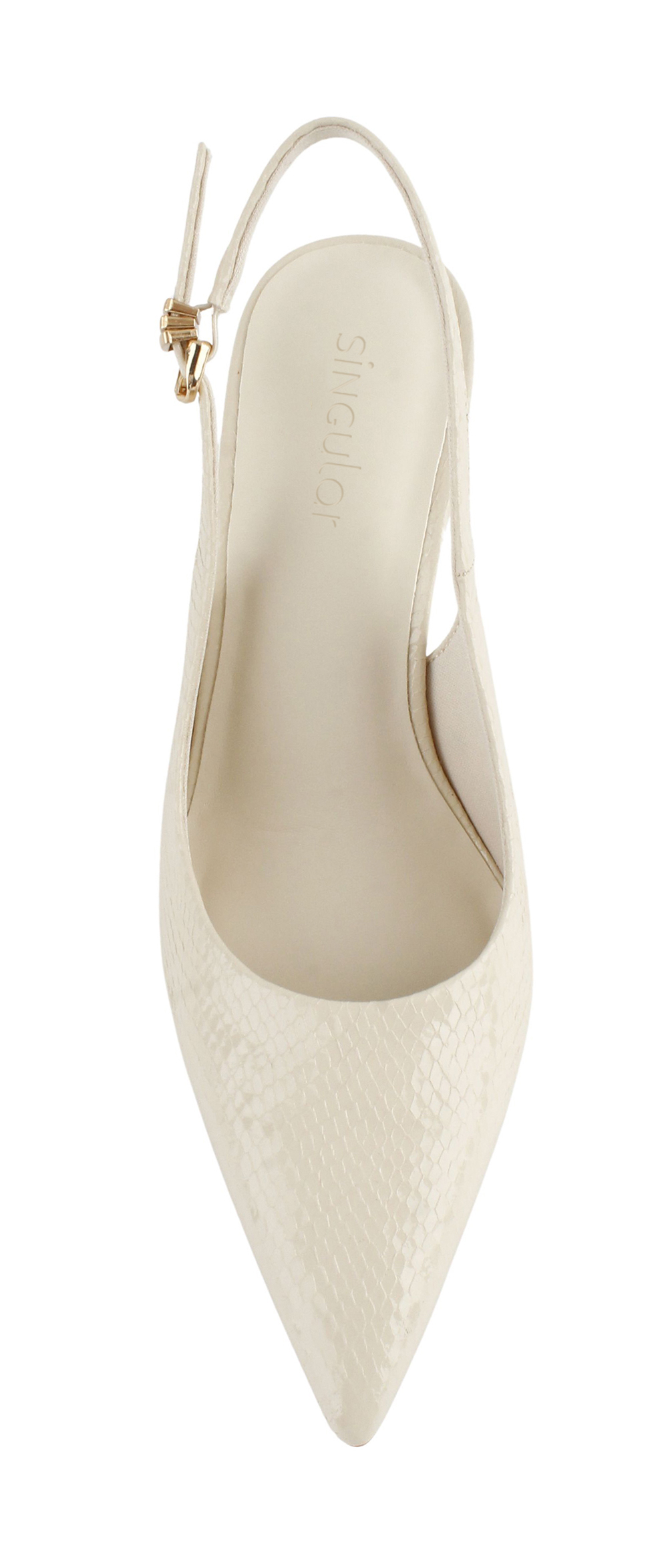 Snakeskin Buckle Slingback Pump 4