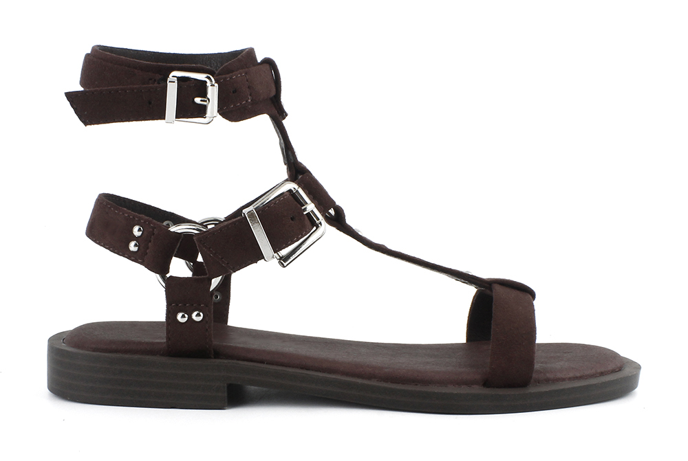 Studded Buckle Strappy Gladiator Flat Sandal 2