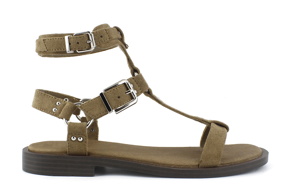 Studded Buckle Strappy Gladiator Flat Sandal 3